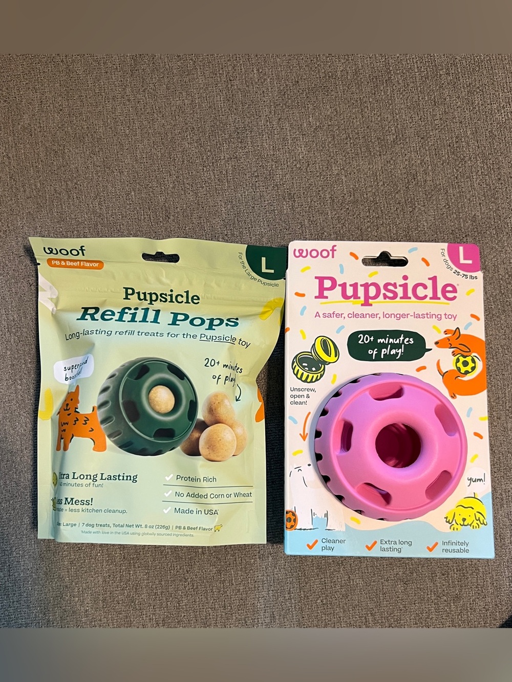 WOOF Pupsicle Treat Dispensing Dog Toy & Treat